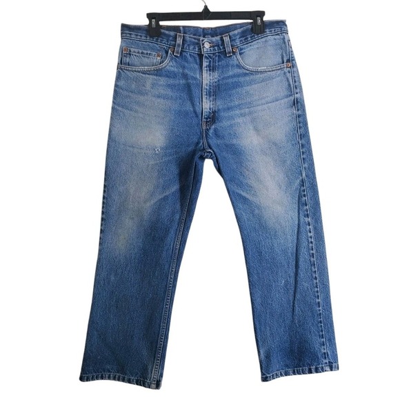 Vtg Y2K Levis 517 Blue Jeans Mens 34x30 (33x25) Straight Leg Distressed USA Made - Picture 14 of 14